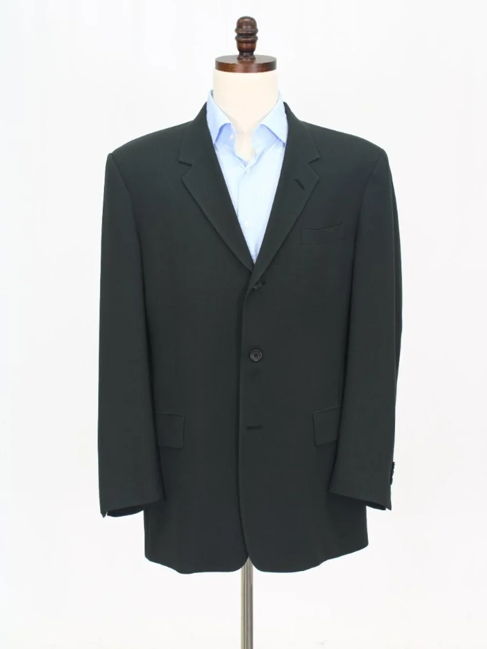 Kenneth Cole 42L 36x33 Green Full Suit 3-Button Solid R947